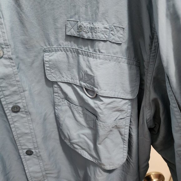Gander Mountain Blue 2XLT Vented Button Down Fishing LS Shirt UV Sun Protection - Picture 10 of 16